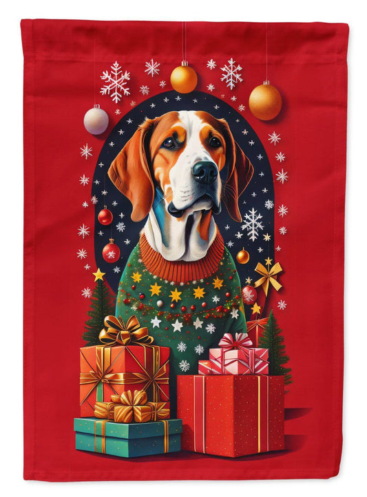 American Foxhound Dog Holiday Christmas Garden Flag Mailbox Flag Decorative Yard Flag Banner Outside Patio Artwork Yard Flower Beds, Garden Size, Multicolor