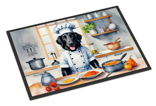 Flat-Coated Retriever The Chef Doormat Front Door Mat Indoor Outdoor Rugs for Entryway, Non Slip Washable Low Pile, 24H X 36W