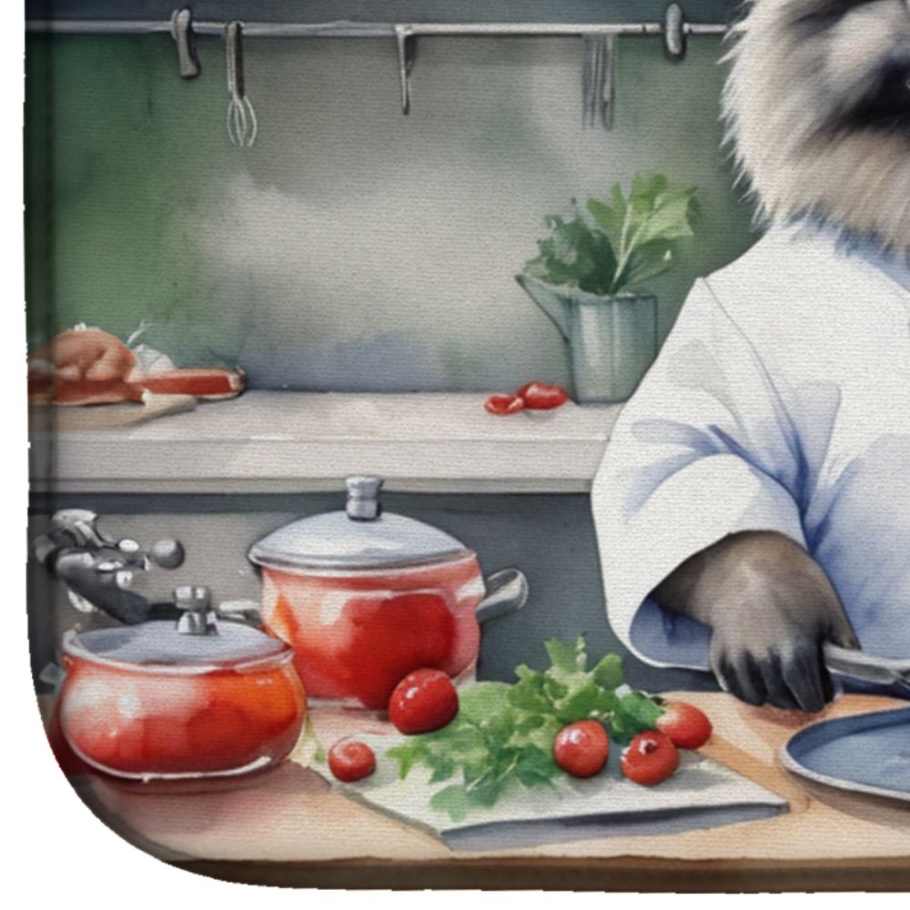 Keeshond The Chef Dish Drying Mat Absorbent Dish Drying Mat Pad for Kitchen Counter Dish Drainer Mat for Countertop, 14 x 21", Multicolor