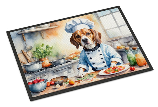 Beagle The Chef Doormat Front Door Mat Indoor Outdoor Rugs for Entryway, Non Slip Washable Low Pile, 24H X 36W