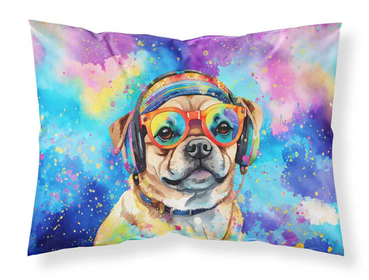 Pug Hippie Dawg Standard Pillowcase Lightweight Super Soft Easy Care Decorative Artwork Pillowcase, Standard