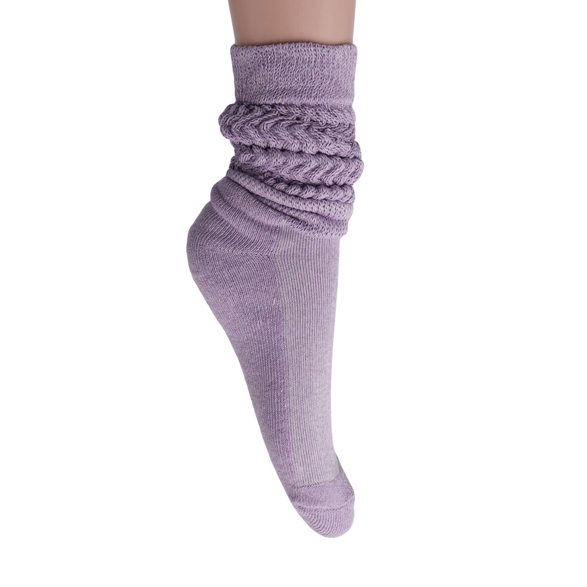 Women's Extra Long Slouch Scrunch Socks Knee High, Cotton Blend, Pack of 2, Fits Shoe Sizes 5-10, 80s Style, 28 Colors