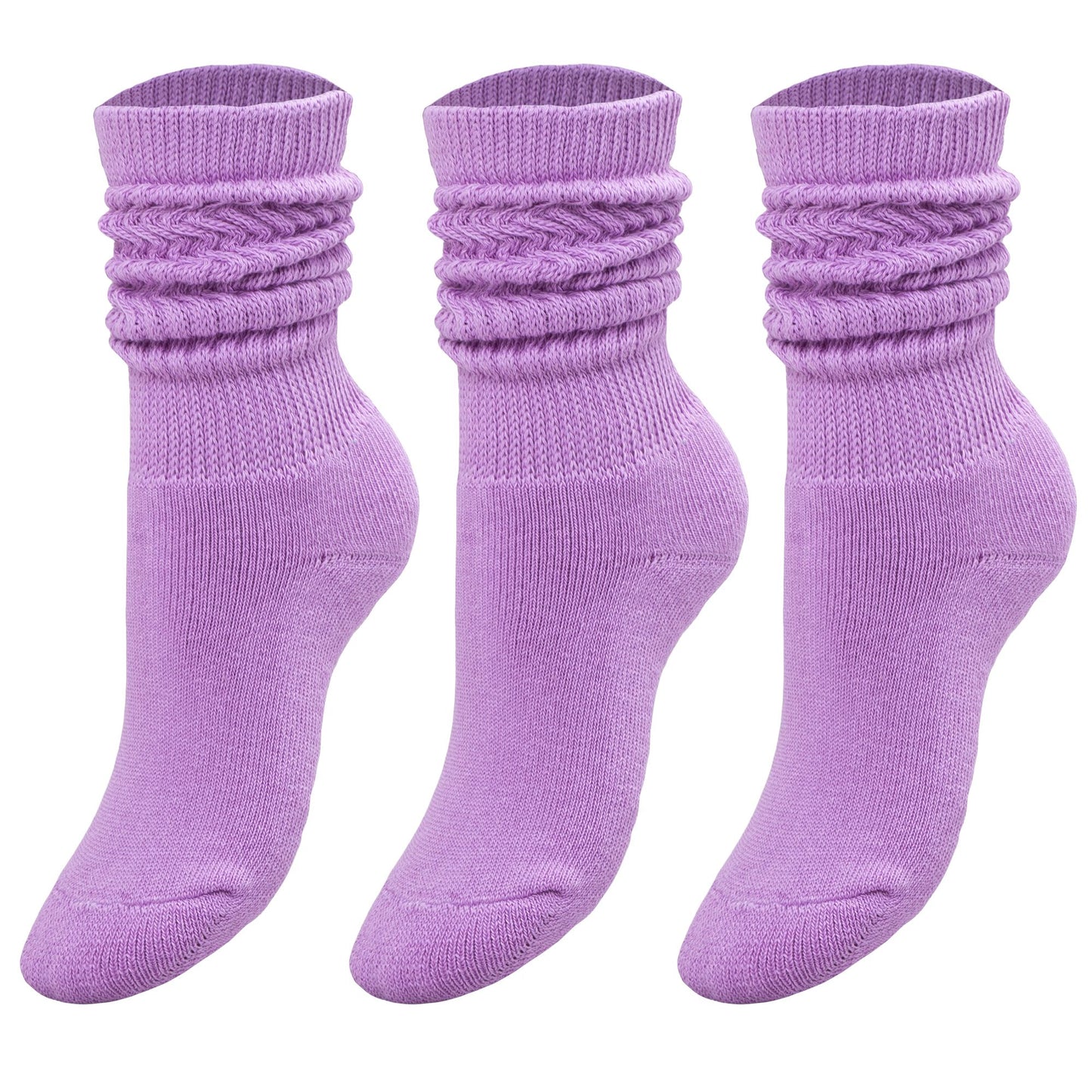 Kids Slouch Socks for Girls and Boys Knee High Cotton Scrunch Socks 3 to 15 Years Old 3 Pairs
