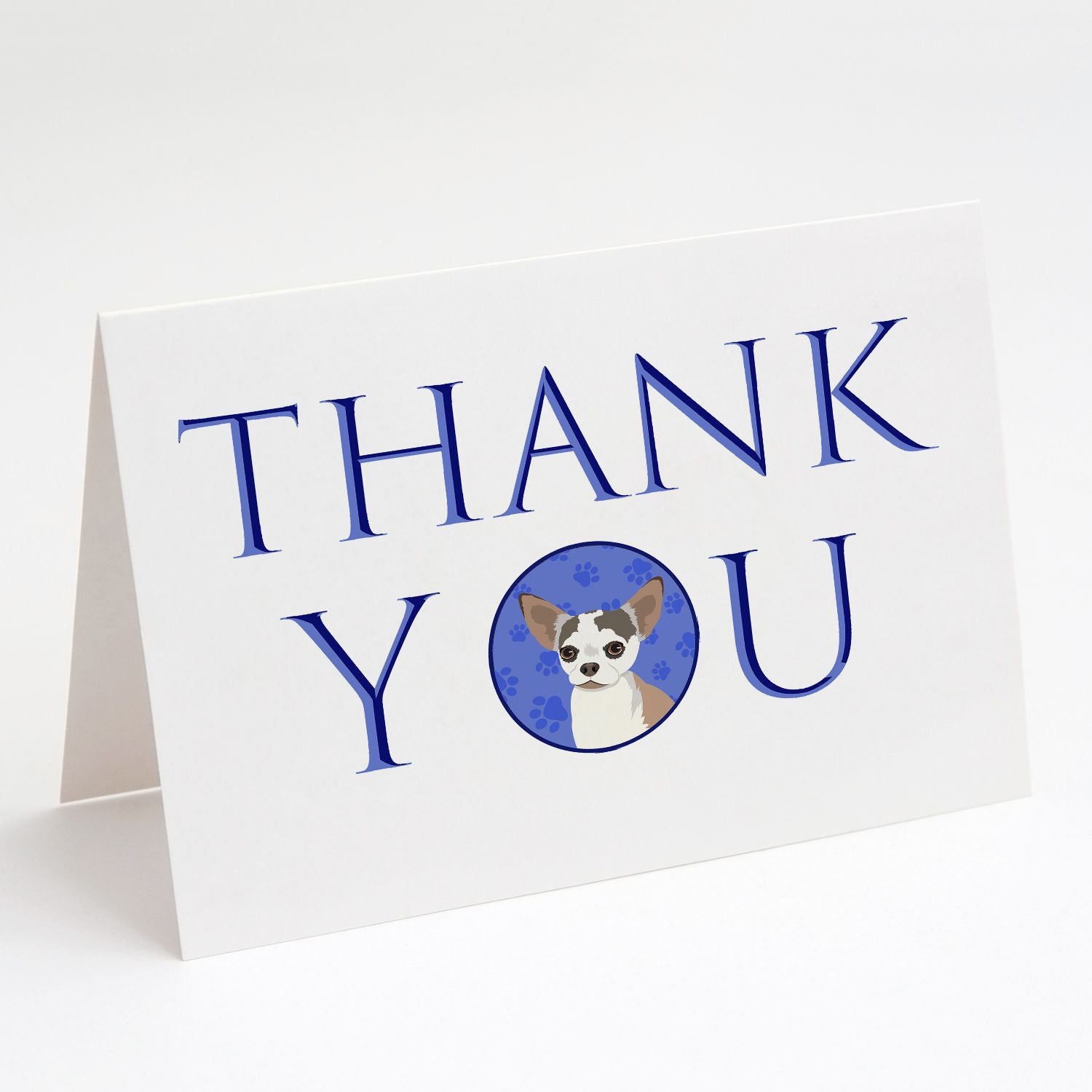 Chihuahua Merle Thank You Greeting Cards Pack of 8 Blank Cards with Envelopes Whimsical A7 Size 5x7 Blank Note Cards
