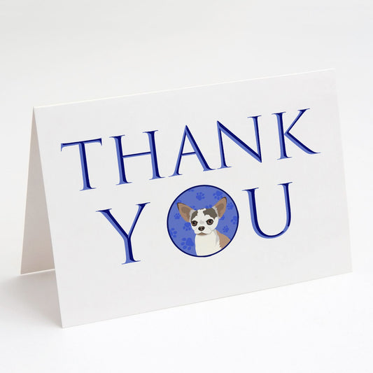 Chihuahua Merle Thank You Greeting Cards Pack of 8 Blank Cards with Envelopes Whimsical A7 Size 5x7 Blank Note Cards