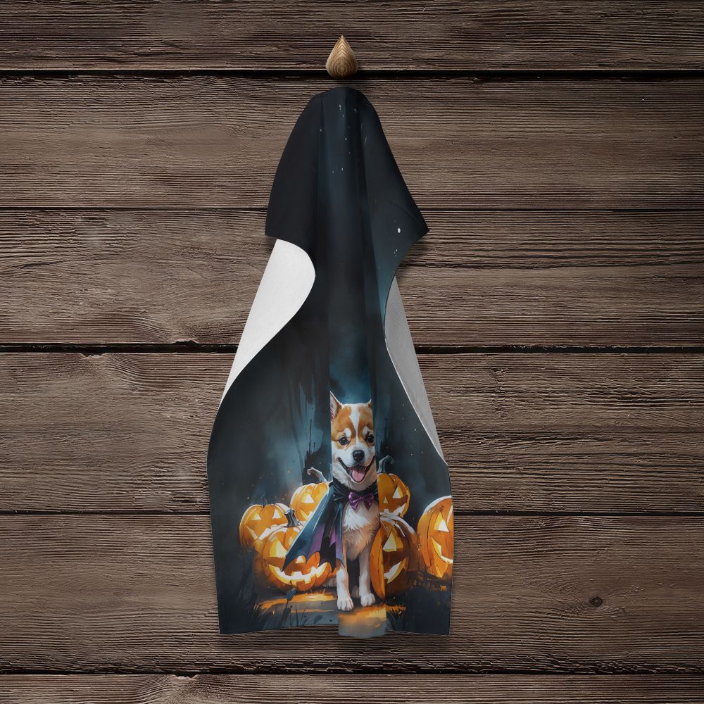 Akita Puppy Halloween Kitchen Towel Dish Cloths Guest Hand Towel Decorative Bathroom Towel for Face,Tea, Dishcloth, Kitchen and Bath