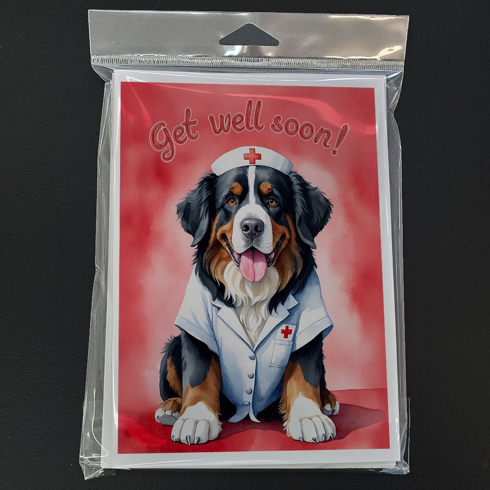 Bernese Mountain Dog Get Well Soon Greeting Cards Pack of 8 Blank Cards with Envelopes Whimsical A7 Size 5x7 Blank Note Cards