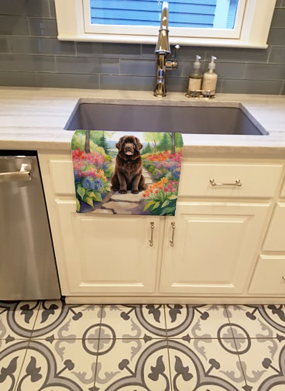 Newfoundland Spring Path Kitchen Towel Dish Cloths Guest Hand Towel Decorative Bathroom Towel for Face,Tea, Dishcloth, Kitchen and Bath