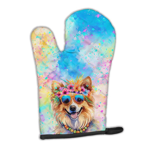 Pomeranian Hippie Dawg Oven Mitt Heat Resistant Thick Oven Mitt for Hot Pans and Oven, Kitchen Mitt Protect Hands, Cooking Baking Glove