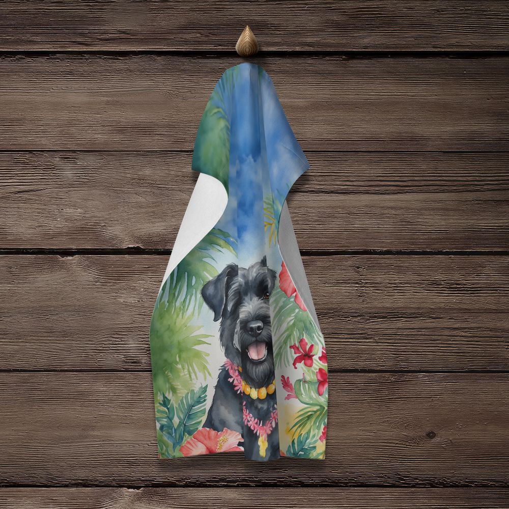 Bouvier des Flandres Luau Kitchen Towel Dish Cloths Guest Hand Towel Decorative Bathroom Towel for Face,Tea, Dishcloth, Kitchen and Bath