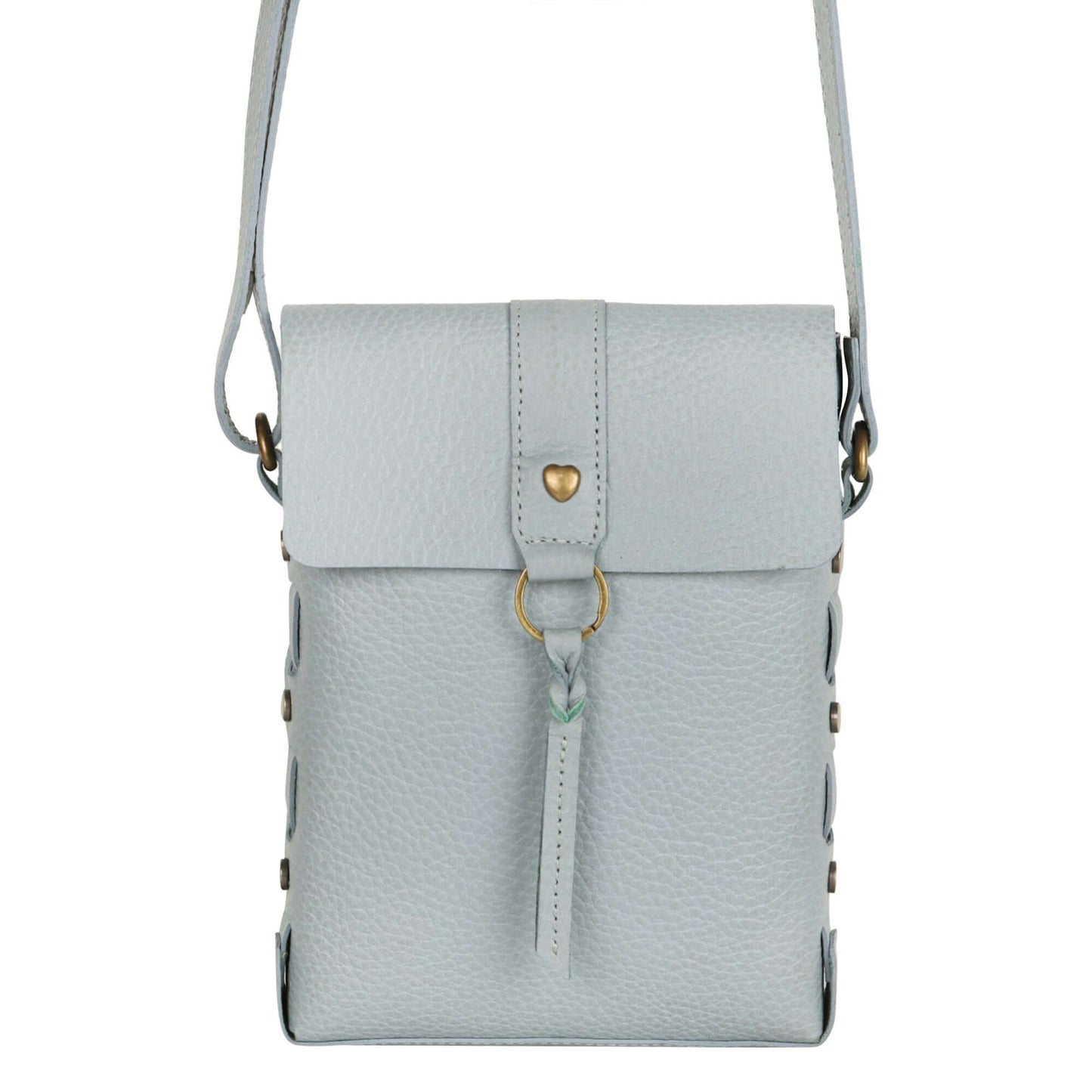 Jane Long crossbody w/ top flap & tassel - Cool Grey