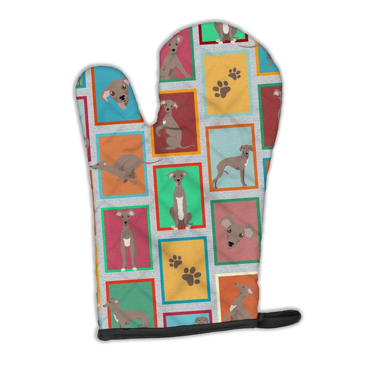Lots of Fawn Italian Greyhound Oven Mitt Heat Resistant Thick Oven Mitt for Hot Pans and Oven, Kitchen Mitt Protect Hands, Cooking Baking Glove