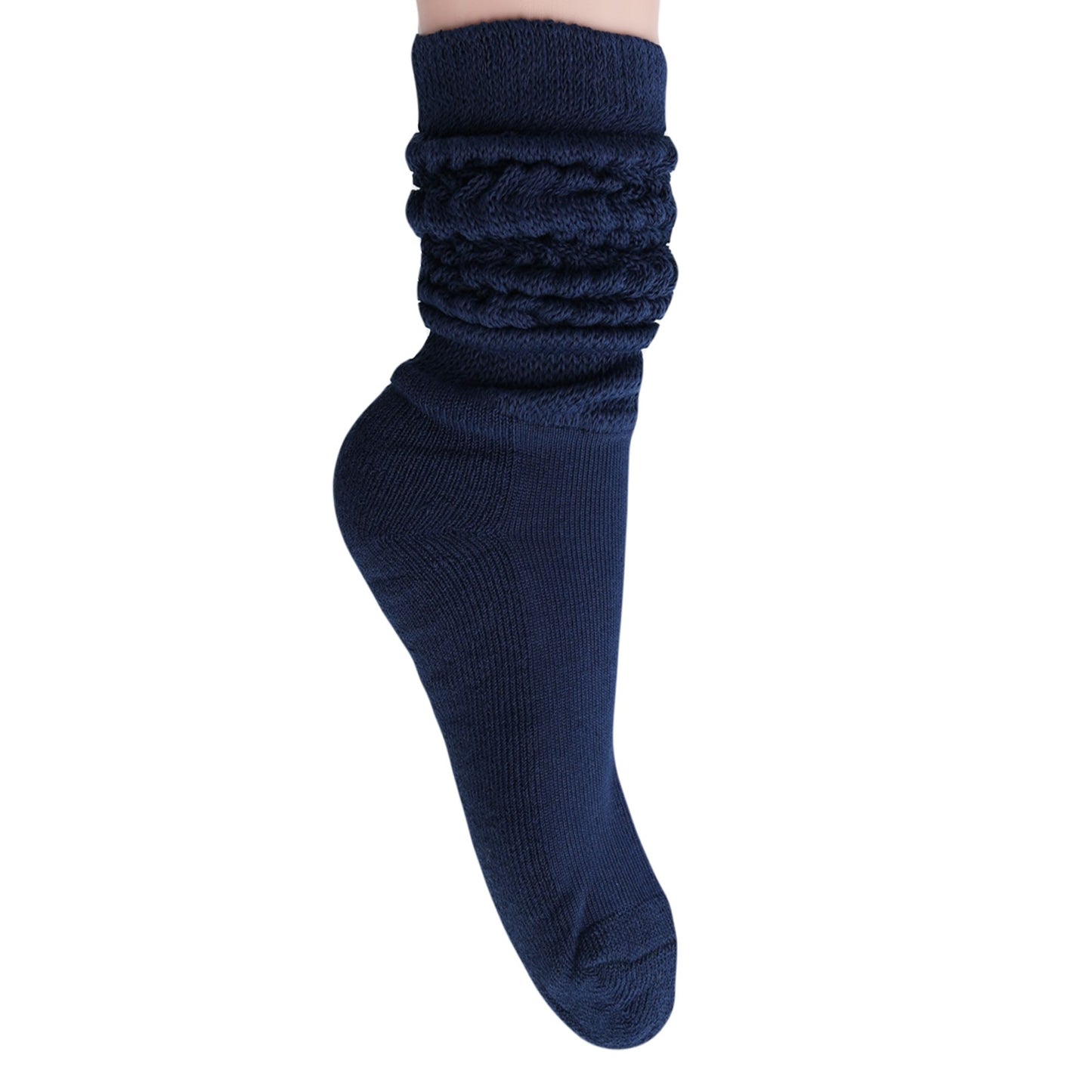 Women's Extra Long Slouch Scrunch Socks Knee High, Cotton Blend, Pack of 2, Fits Shoe Sizes 5-10, 80s Style, 28 Colors