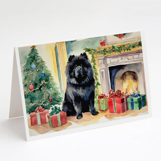 Black Chow Chow Christmas Greeting Cards Pack of 8 Blank Cards with Envelopes Whimsical A7 Size 5x7 Blank Note Cards