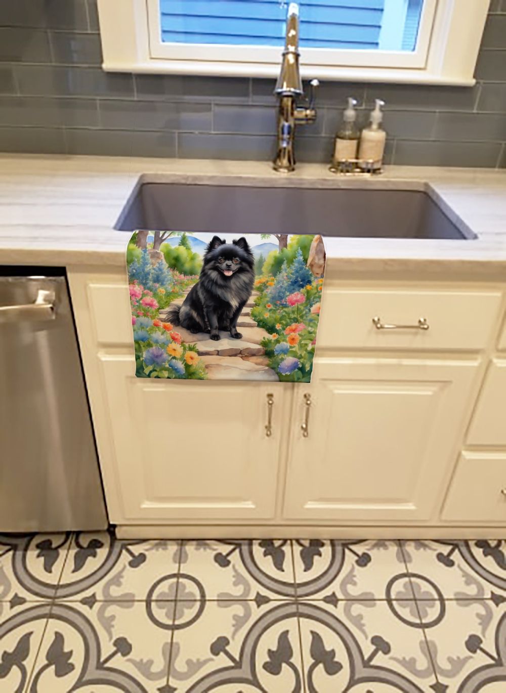 Pomeranian Spring Path Kitchen Towel Dish Cloths Guest Hand Towel Decorative Bathroom Towel for Face,Tea, Dishcloth, Kitchen and Bath