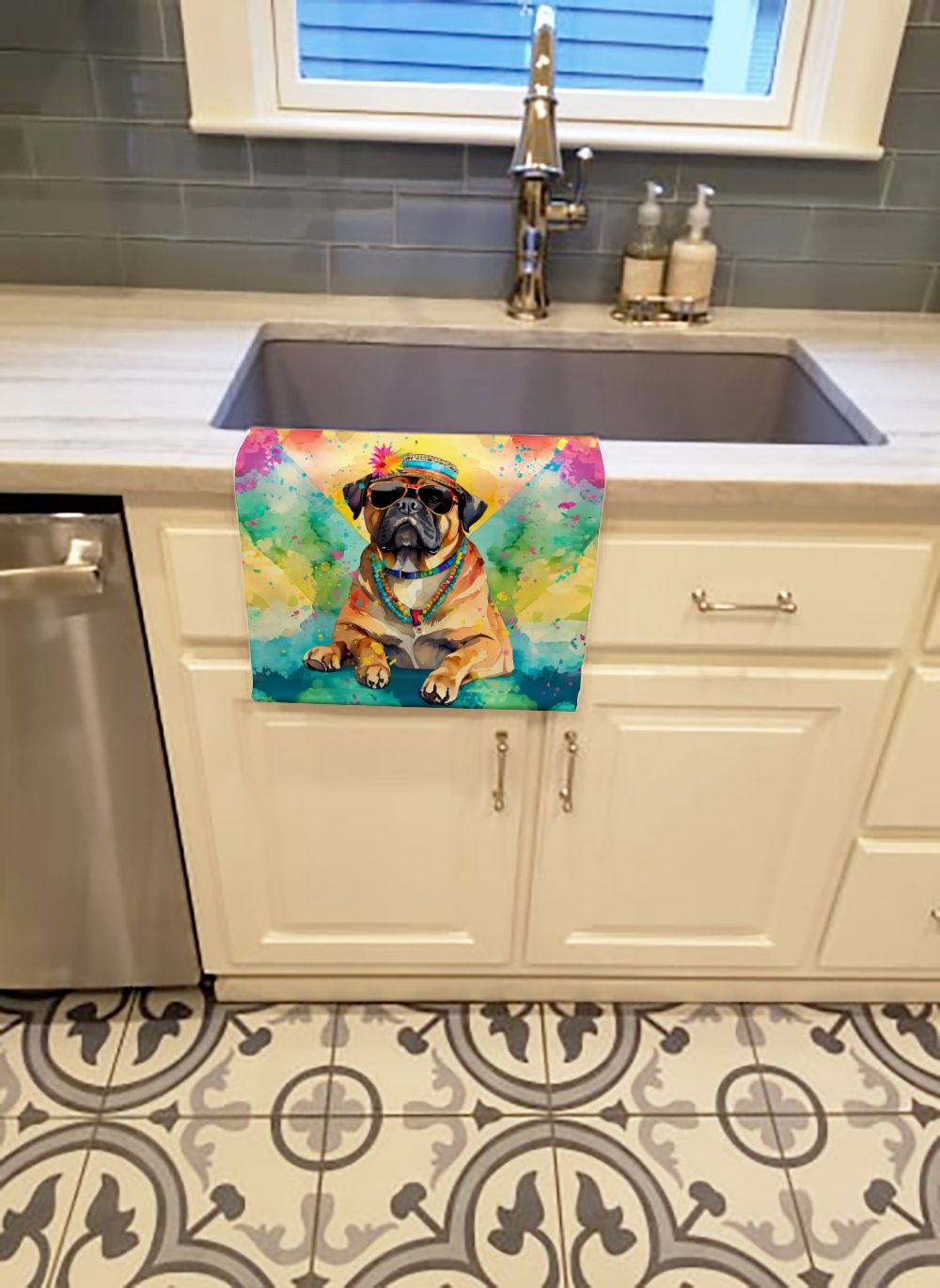 Cane Corso Hippie Dawg Kitchen Towel Dish Cloths Guest Hand Towel Decorative Bathroom Towel for Face,Tea, Dishcloth, Kitchen and Bath