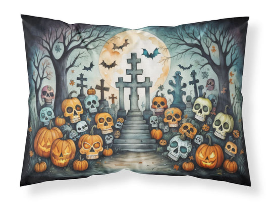 Calaveras Sugar Skulls Spooky Halloween Standard Pillowcase Lightweight Super Soft Easy Care Decorative Artwork Pillowcase, Standard