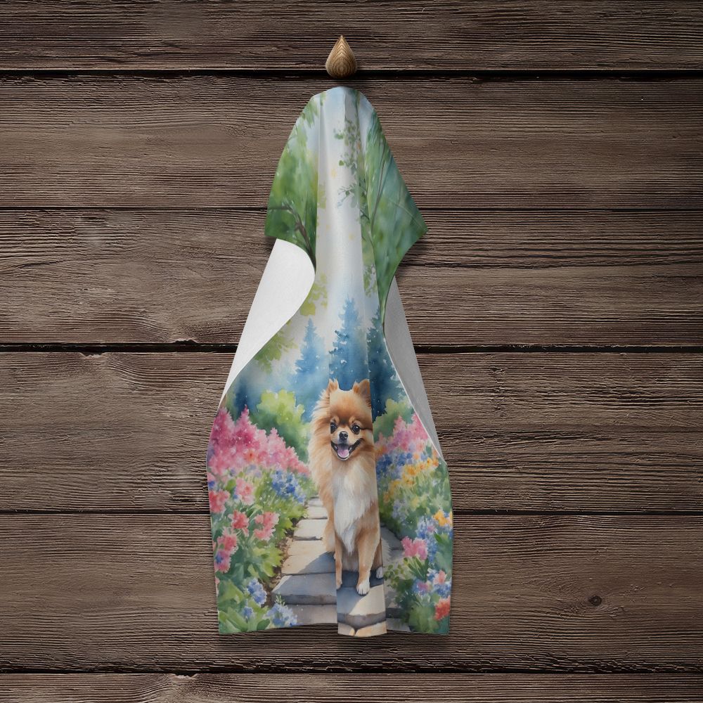 Pomeranian Spring Path Kitchen Towel Dish Cloths Guest Hand Towel Decorative Bathroom Towel for Face,Tea, Dishcloth, Kitchen and Bath