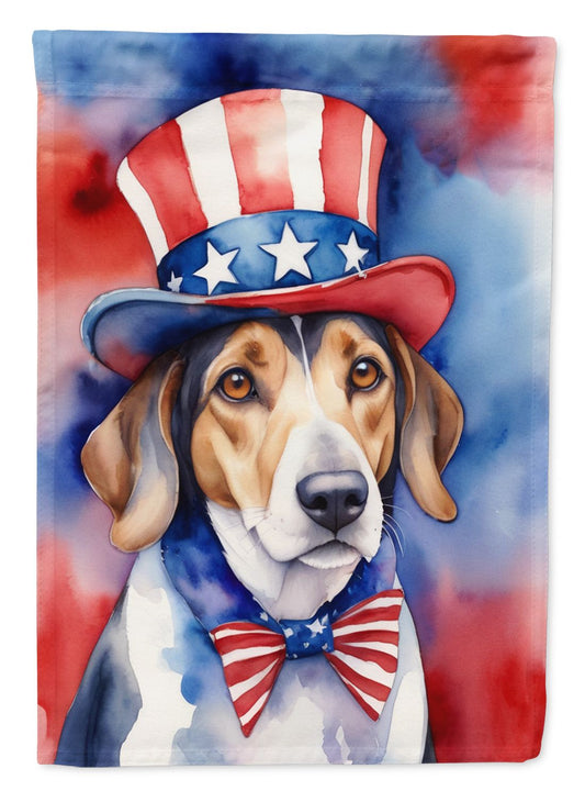 American Foxhound Patriotic American House Flag Large Porch Sleeve Pole Decorative Outside Yard Banner Artwork Wall Hanging, Polyester, House Size, Multicolor