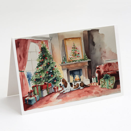 Basset Hound Christmas Greeting Cards Pack of 8 Blank Cards with Envelopes Whimsical A7 Size 5x7 Blank Note Cards