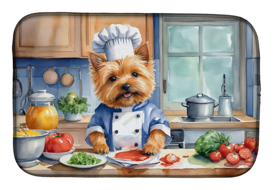 Norwich Terrier The Chef Dish Drying Mat Absorbent Dish Drying Mat Pad for Kitchen Counter Dish Drainer Mat for Countertop, 14 x 21", Multicolor