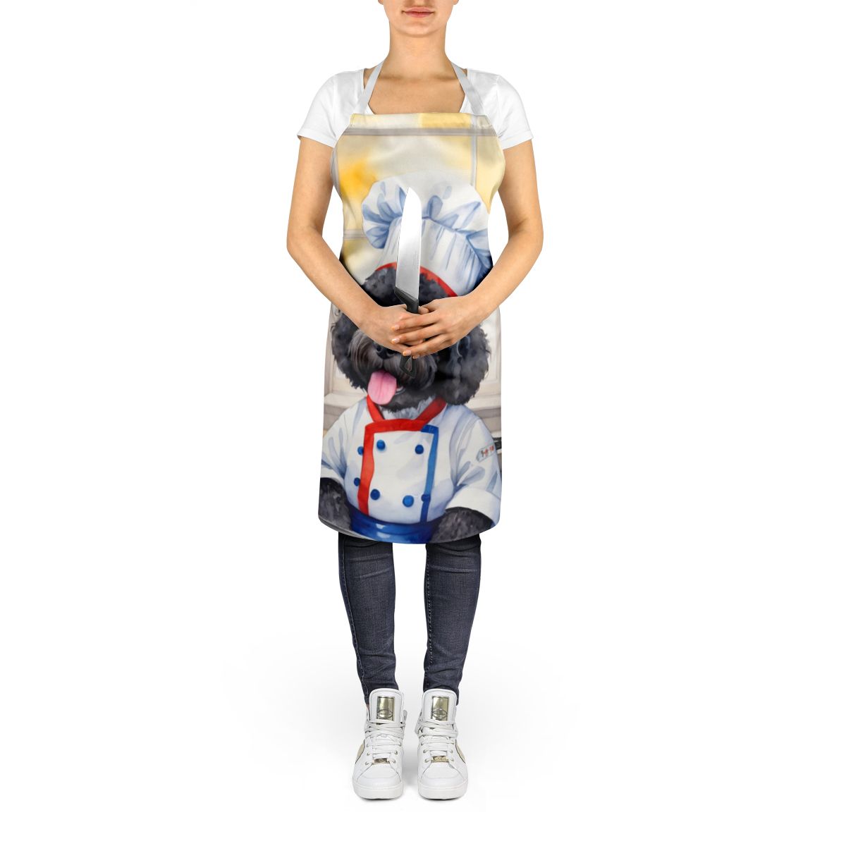 Portuguese Water Dog The Chef Apron Cooking Kitchen Server Baking Crafts Gardening for Adult Women Men, Unisex, Large, Multicolor
