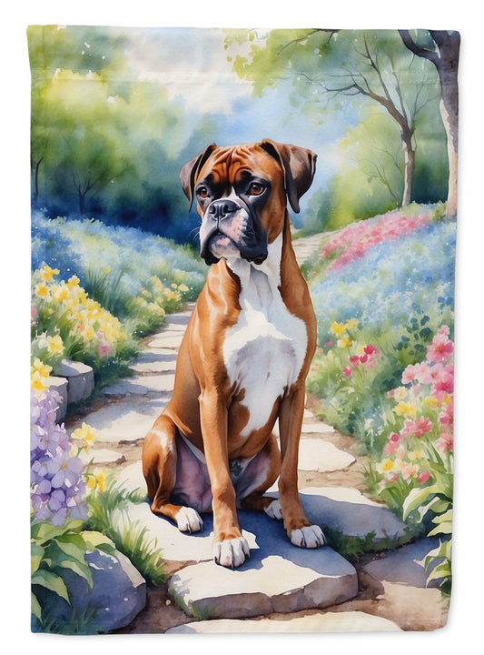 Boxer Spring Path Garden Flag Mailbox Flag Decorative Yard Flag Banner Outside Patio Artwork Yard Flower Beds, Garden Size, Multicolor