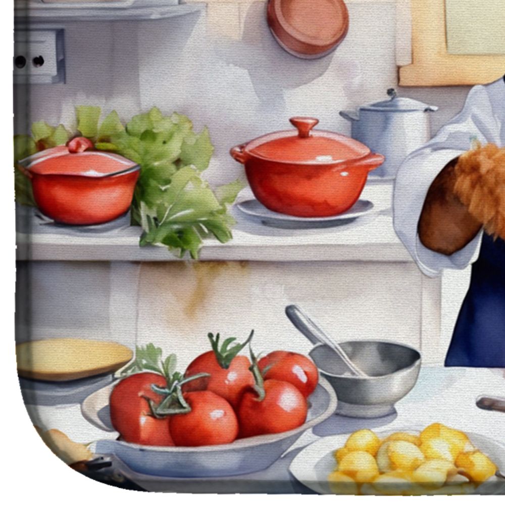 Welsh Terrier The Chef Dish Drying Mat Absorbent Dish Drying Mat Pad for Kitchen Counter Dish Drainer Mat for Countertop, 14 x 21", Multicolor