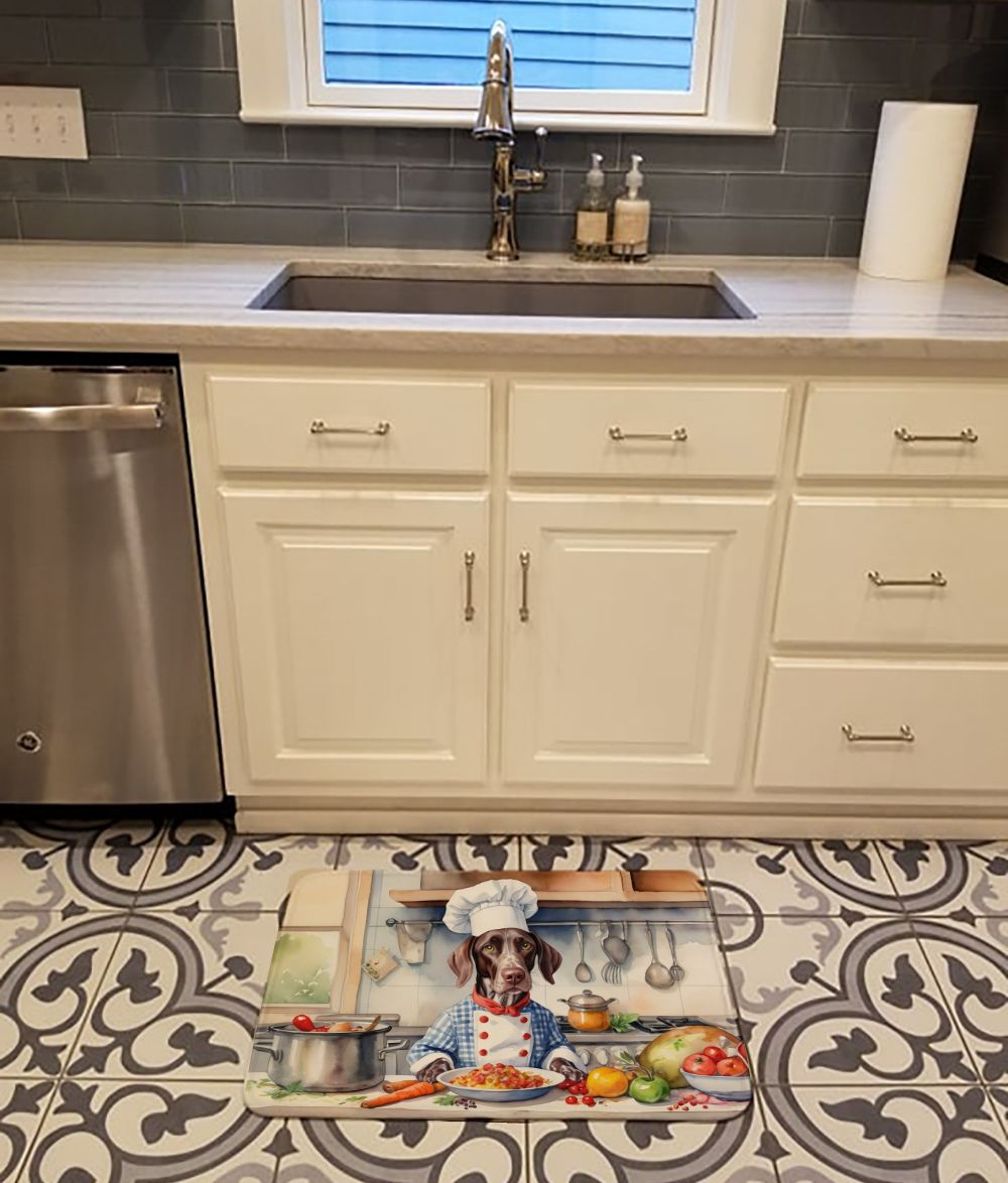 German Shorthaired Pointer The Chef Memory Foam Kitchen Mat Machine Washable Anti-Fatigue Mat Cushion Comfort Bath Mat or Kitchen Rug
