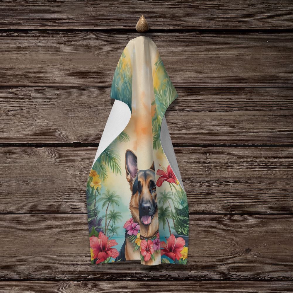 German Shepherd Luau Kitchen Towel Dish Cloths Guest Hand Towel Decorative Bathroom Towel for Face,Tea, Dishcloth, Kitchen and Bath