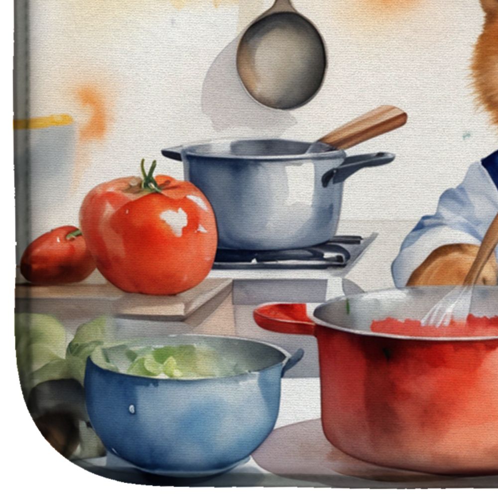 Finnish Spitz The Chef Dish Drying Mat Absorbent Dish Drying Mat Pad for Kitchen Counter Dish Drainer Mat for Countertop, 14 x 21", Multicolor