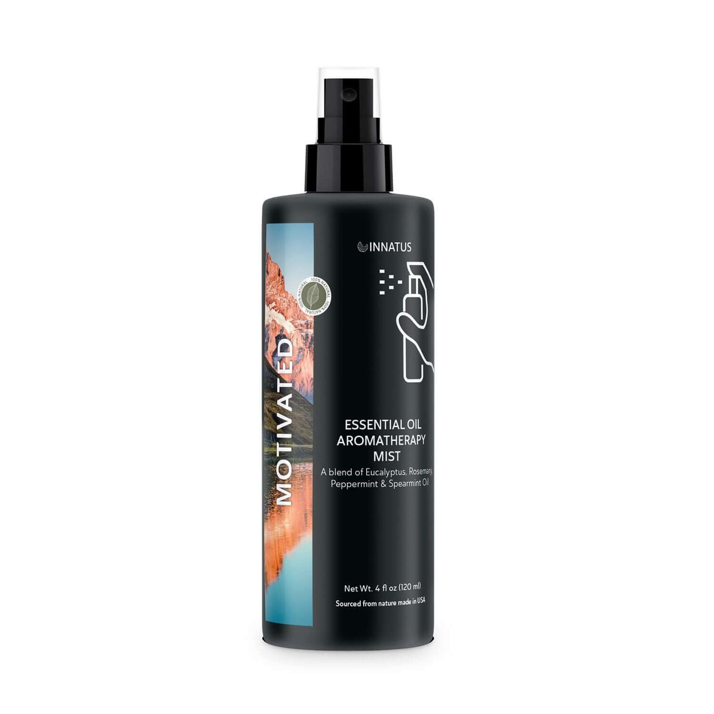 Essential Oil Aromatherapy Motivated Mist – 4oz Energizing Spray for Home, Office, & Car – Natural, Alcohol-Free Essential Oil Blend for Refreshment & Focus "