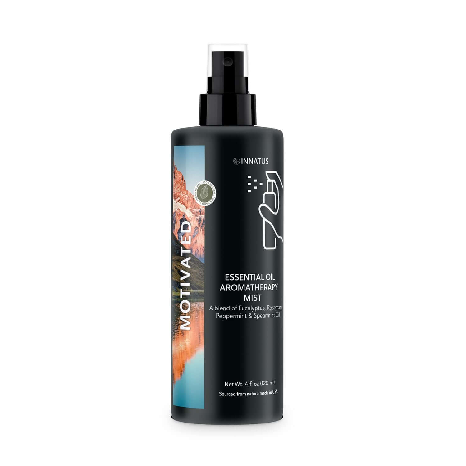 Essential Oil Aromatherapy Motivated Mist – 4oz Energizing Spray for Home, Office, & Car – Natural, Alcohol-Free Essential Oil Blend for Refreshment & Focus "