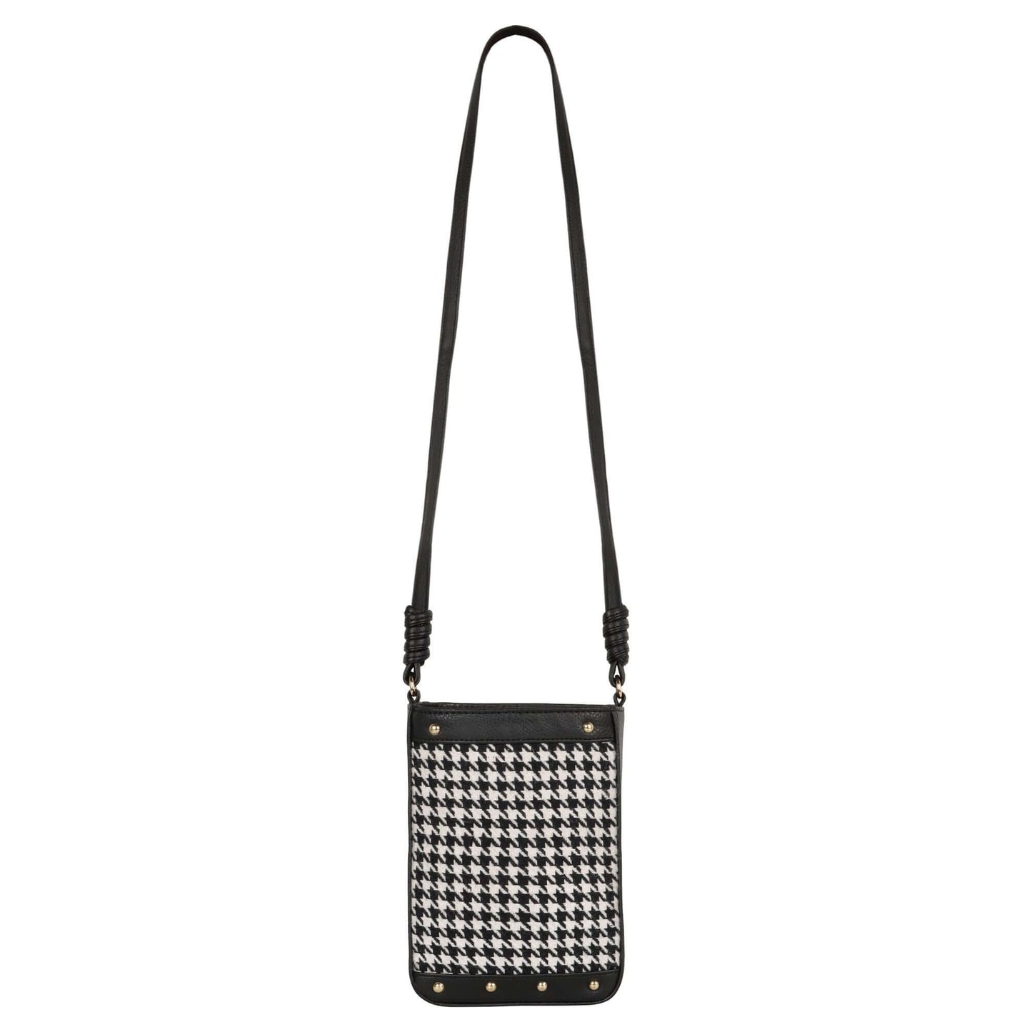 Millie Houndstooth Print Bucket Bag