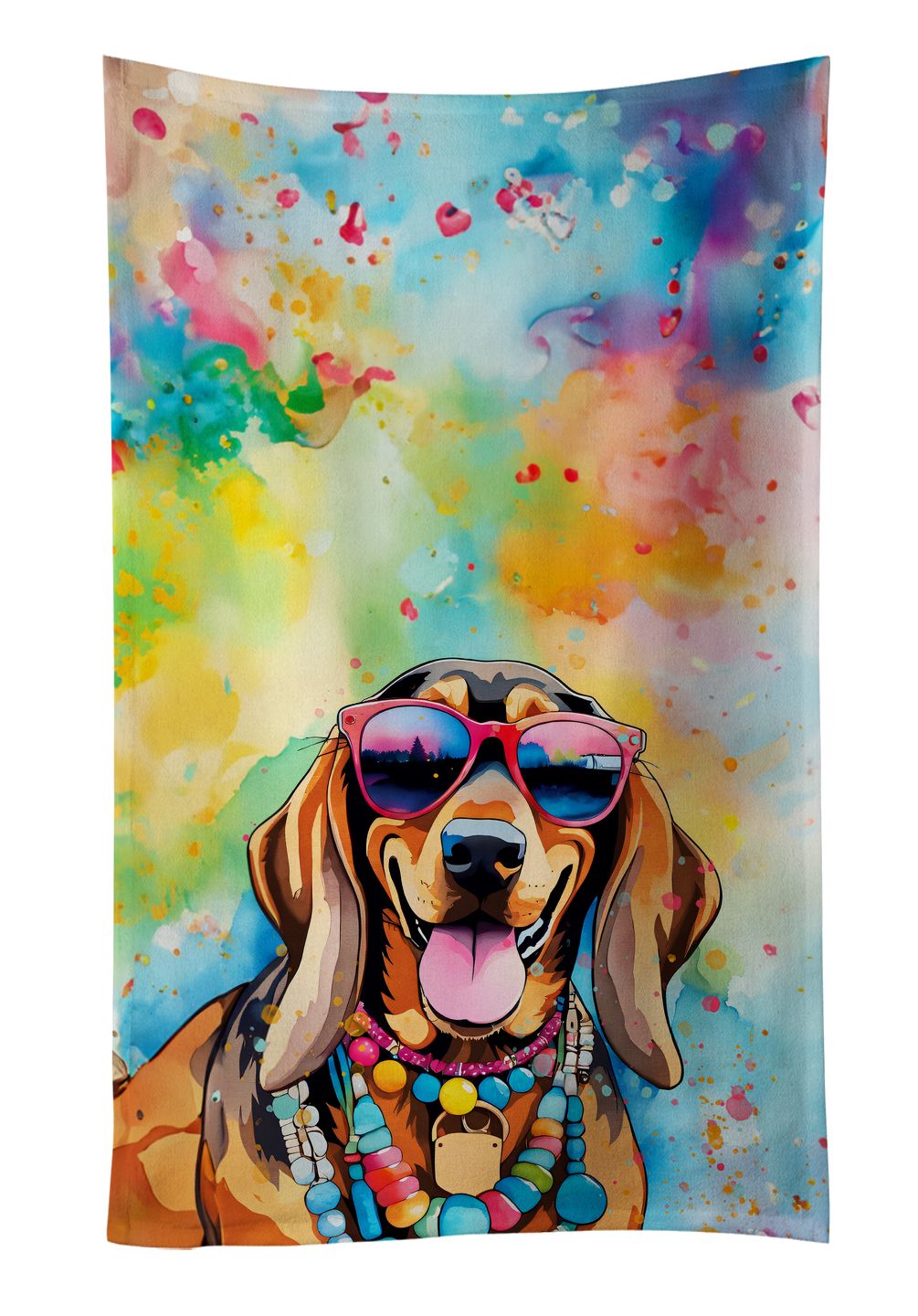 Doberman Pinscher Hippie Dawg Kitchen Towel Dish Cloths Guest Hand Towel Decorative Bathroom Towel for Face,Tea, Dishcloth, Kitchen and Bath