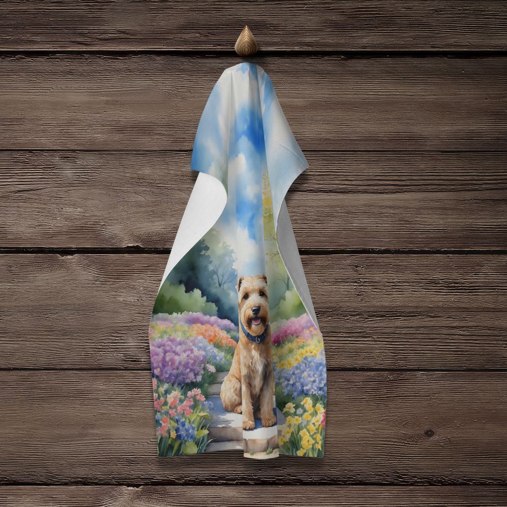 Wheaten Terrier Spring Path Kitchen Towel Dish Cloths Guest Hand Towel Decorative Bathroom Towel for Face,Tea, Dishcloth, Kitchen and Bath