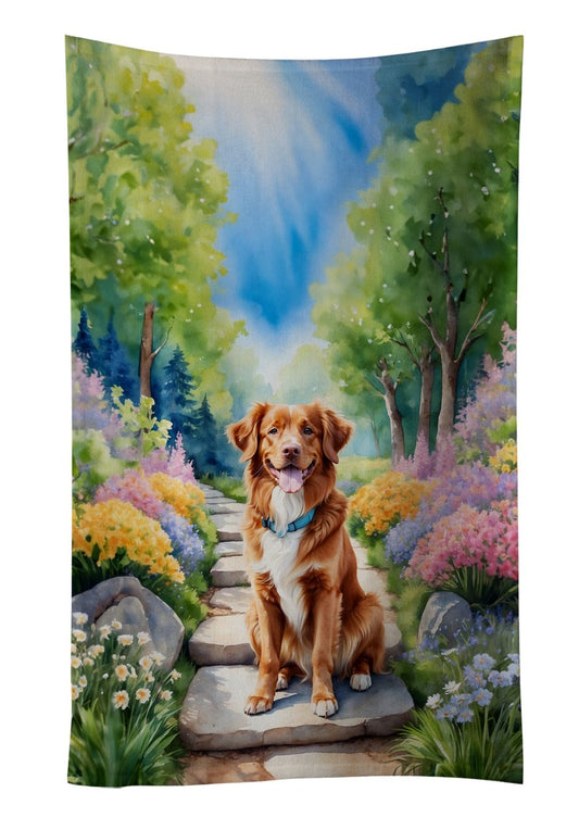 Nova Scotia Duck Tolling Retriever Spring Path Kitchen Towel Dish Cloths Guest Hand Towel Decorative Bathroom Towel for Face,Tea, Dishcloth, Kitchen and Bath