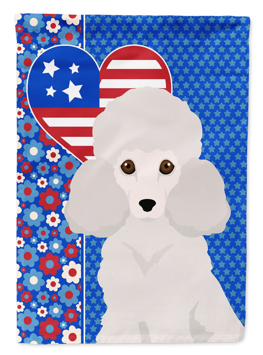Toy White Poodle USA American Garden Flag Mailbox Flag Decorative Yard Flag Banner Outside Patio Artwork Yard Flower Beds, Garden Size, Multicolor