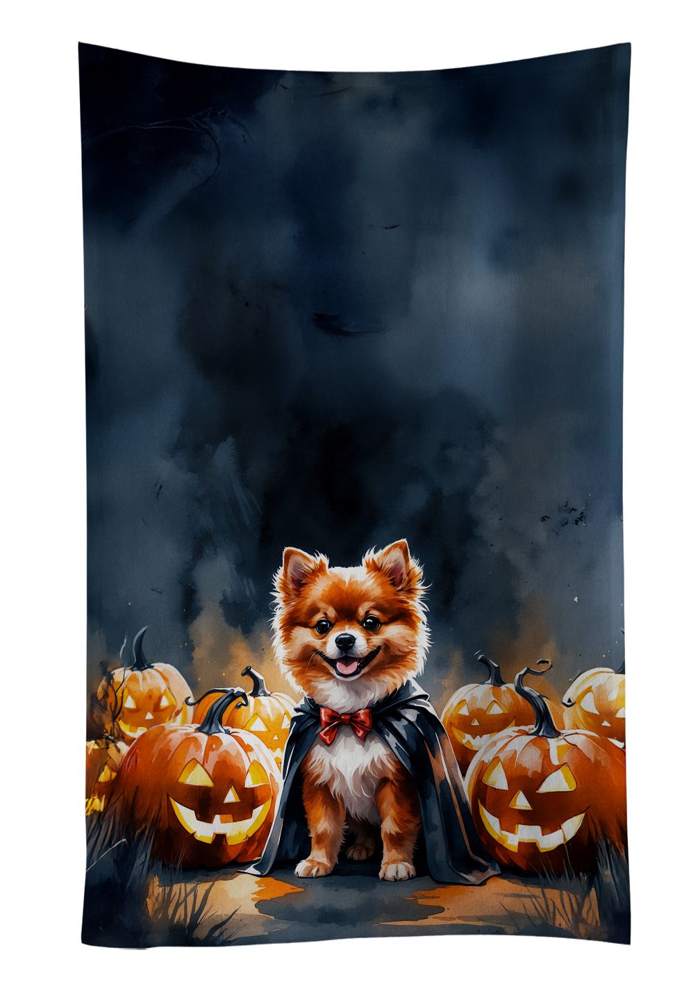 Pomeranian Puppy Halloween Kitchen Towel Dish Cloths Guest Hand Towel Decorative Bathroom Towel for Face,Tea, Dishcloth, Kitchen and Bath