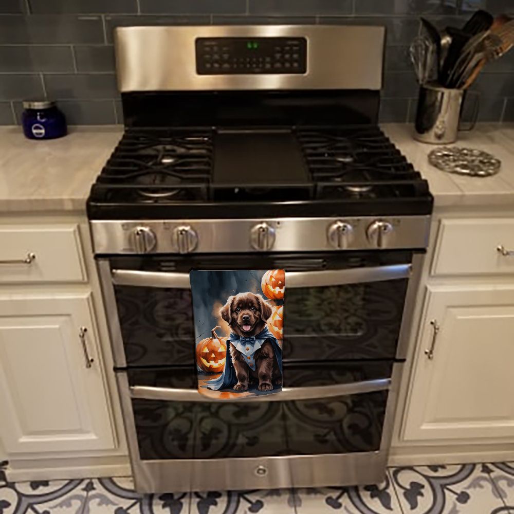 Chocolate Newfoundland Puppy Halloween Kitchen Towel Dish Cloths Guest Hand Towel Decorative Bathroom Towel for Face,Tea, Dishcloth, Kitchen and Bath