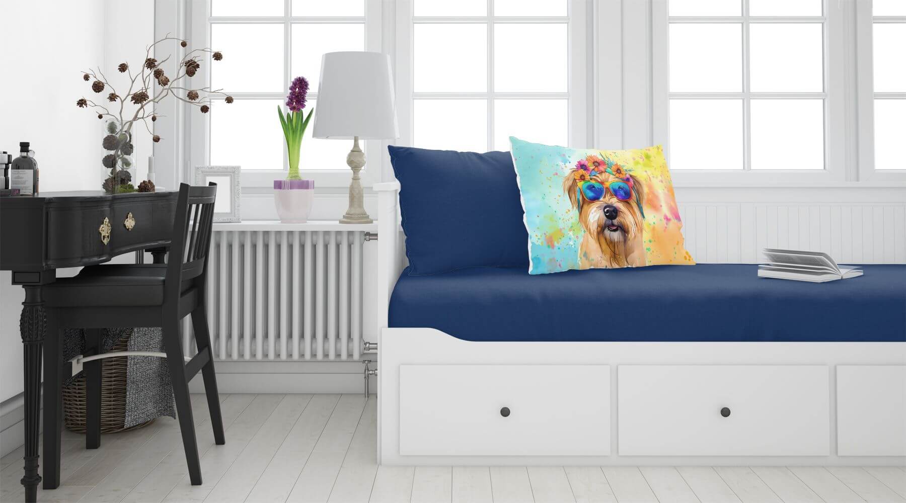 Cairn Terrier Hippie Dawg Standard Pillowcase Lightweight Super Soft Easy Care Decorative Artwork Pillowcase, Standard