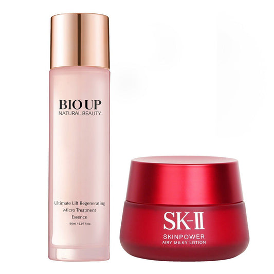 SK II - SK II Skinpower Airy Milky Lotion (Box Damaged) X Natural Beauty BIO UP Ultimate Lift Regenerating Micro Treatment Essence 2pcs