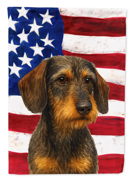 Wirehaired Wild Boar Dachshund American Flag Garden Flag Mailbox Flag Decorative Yard Flag Banner Outside Patio Artwork Yard Flower Beds, Garden Size, Multicolor