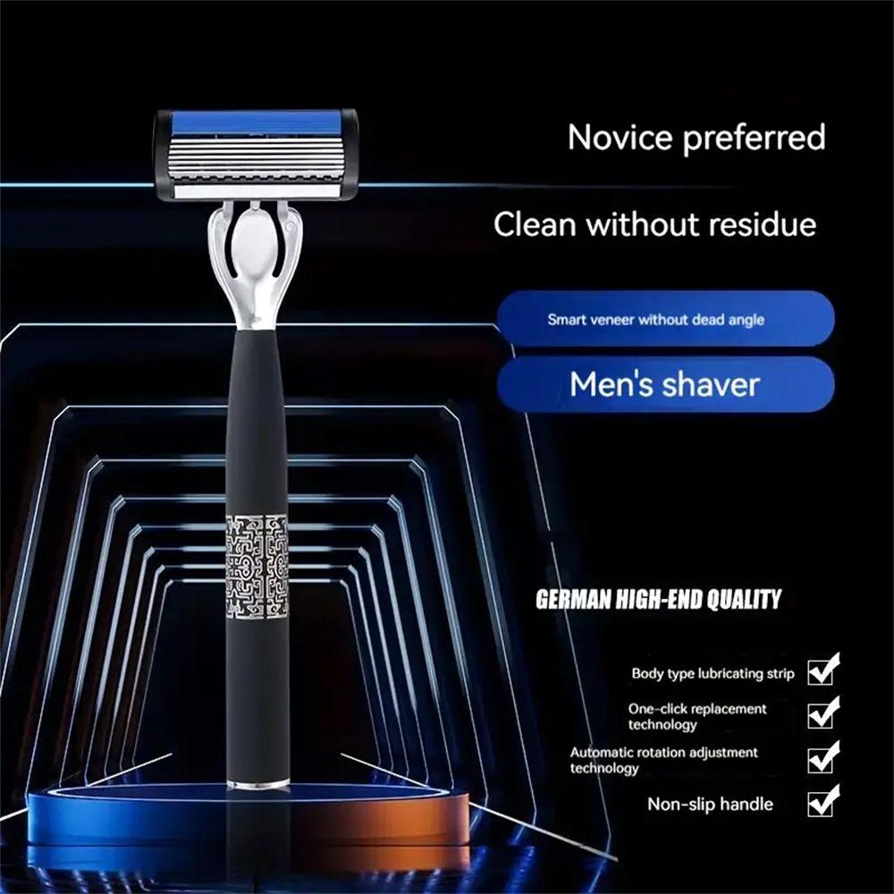 Safety Razors Washable Classic Metal Normal Beard And Mustache, 7-layers Manual Men's Razor