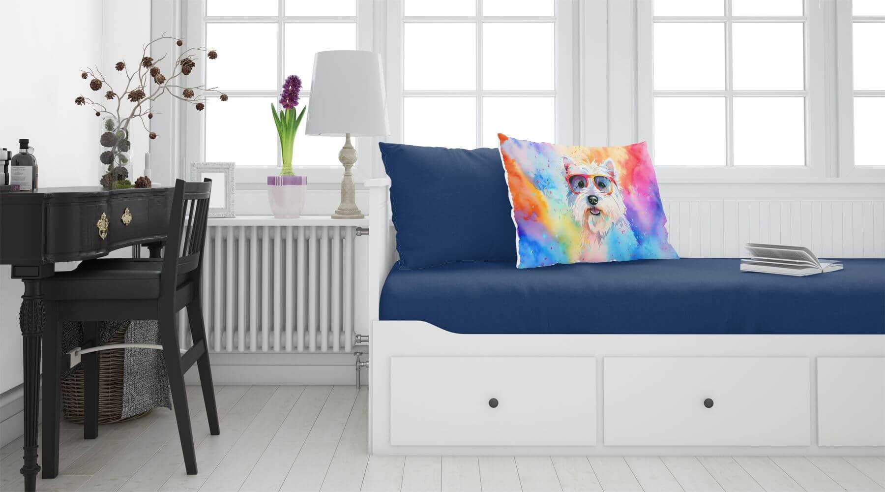 Westie Hippie Dawg Standard Pillowcase Lightweight Super Soft Easy Care Decorative Artwork Pillowcase, Standard