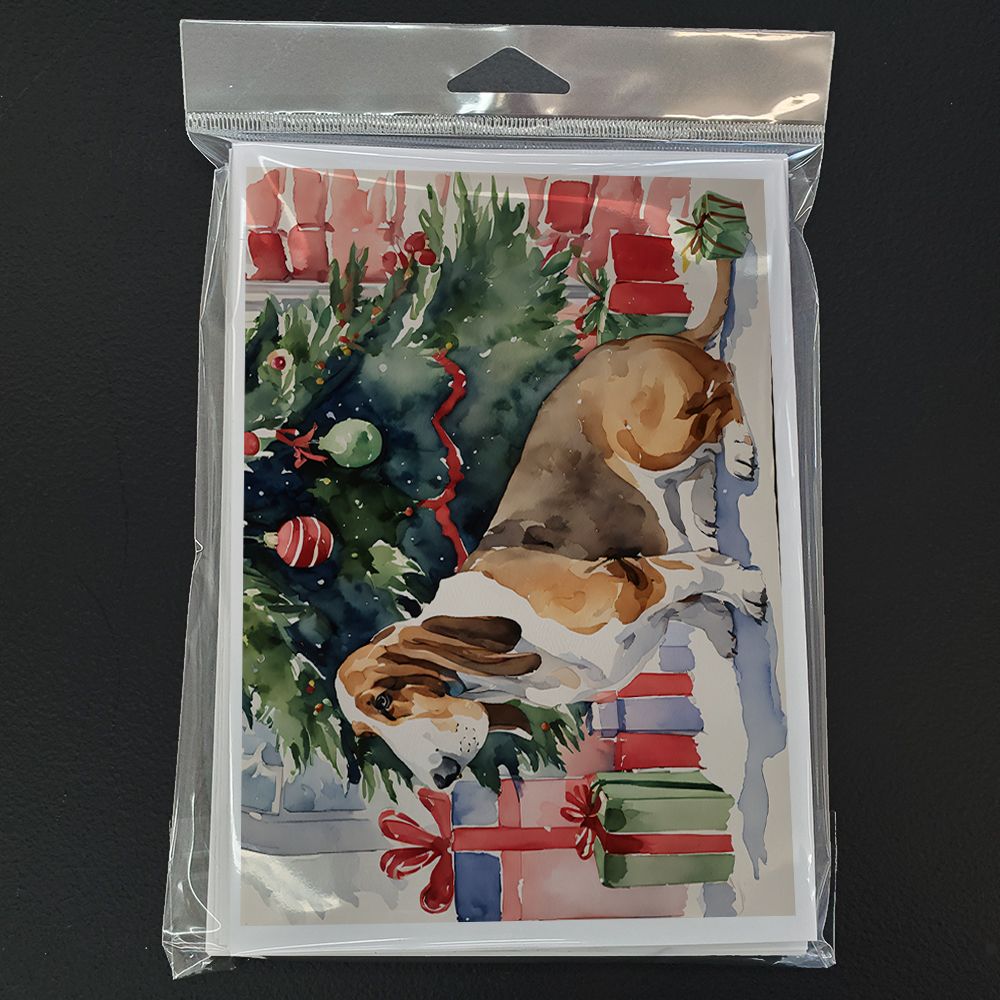 Basset Hound Christmas Greeting Cards Pack of 8 Blank Cards with Envelopes Whimsical A7 Size 5x7 Blank Note Cards