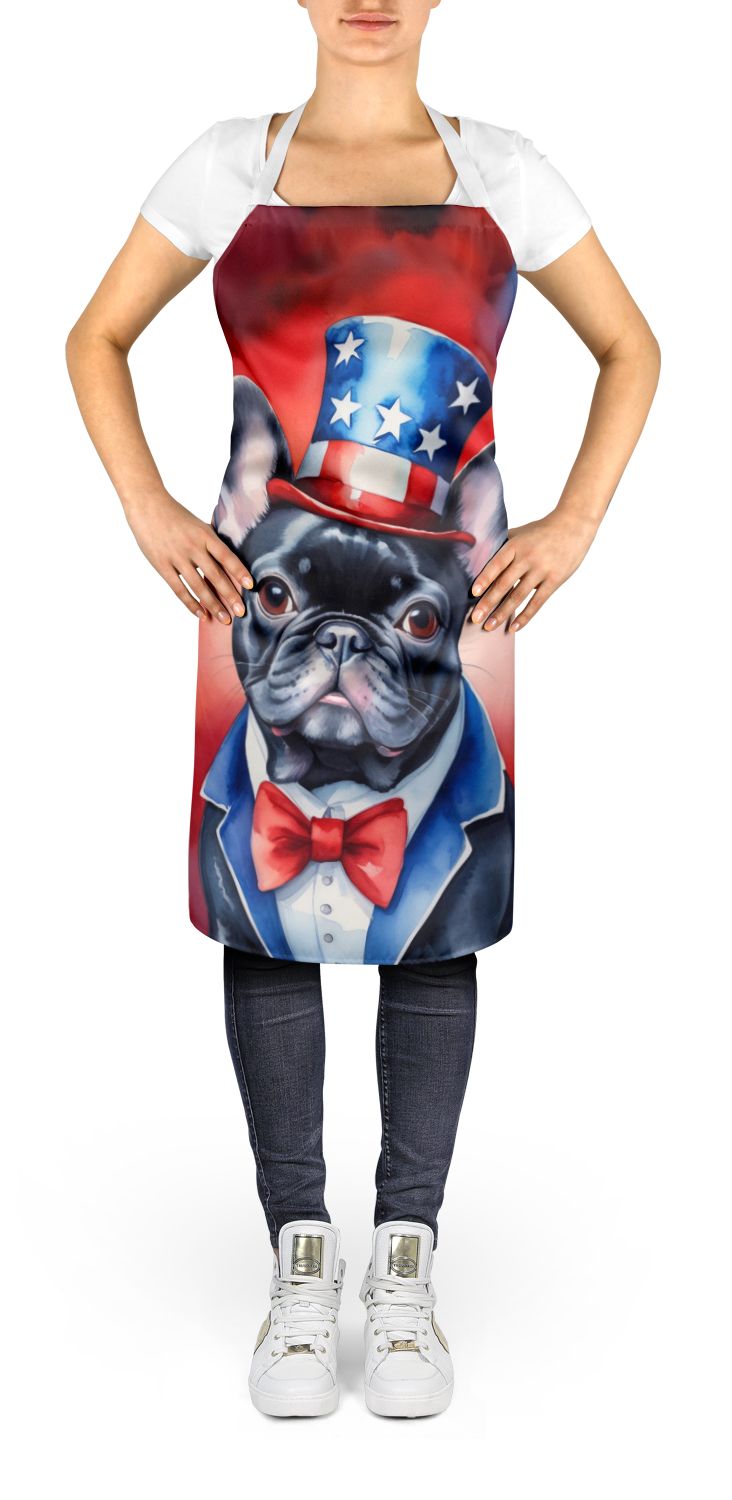 French Bulldog Patriotic American Apron Cooking Kitchen Server Baking Crafts Gardening for Adult Women Men, Unisex, Large, Multicolor