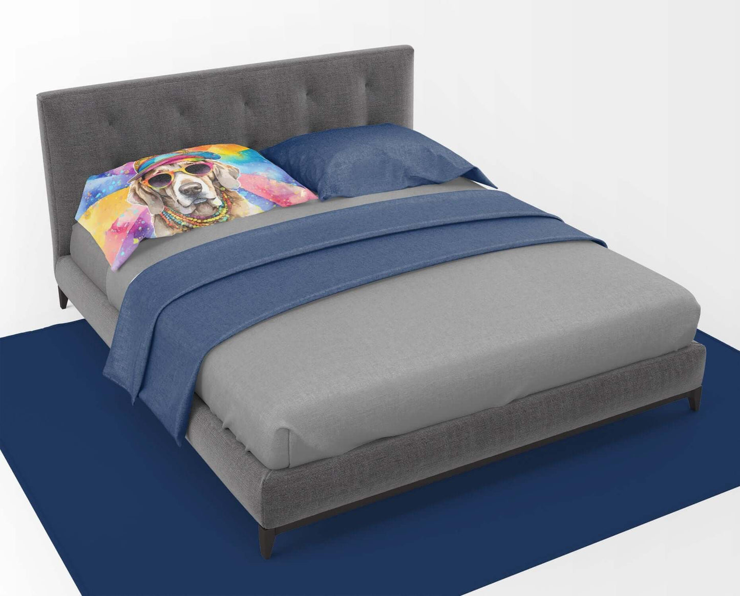 Weimaraner Hippie Dawg Standard Pillowcase Lightweight Super Soft Easy Care Decorative Artwork Pillowcase, Standard