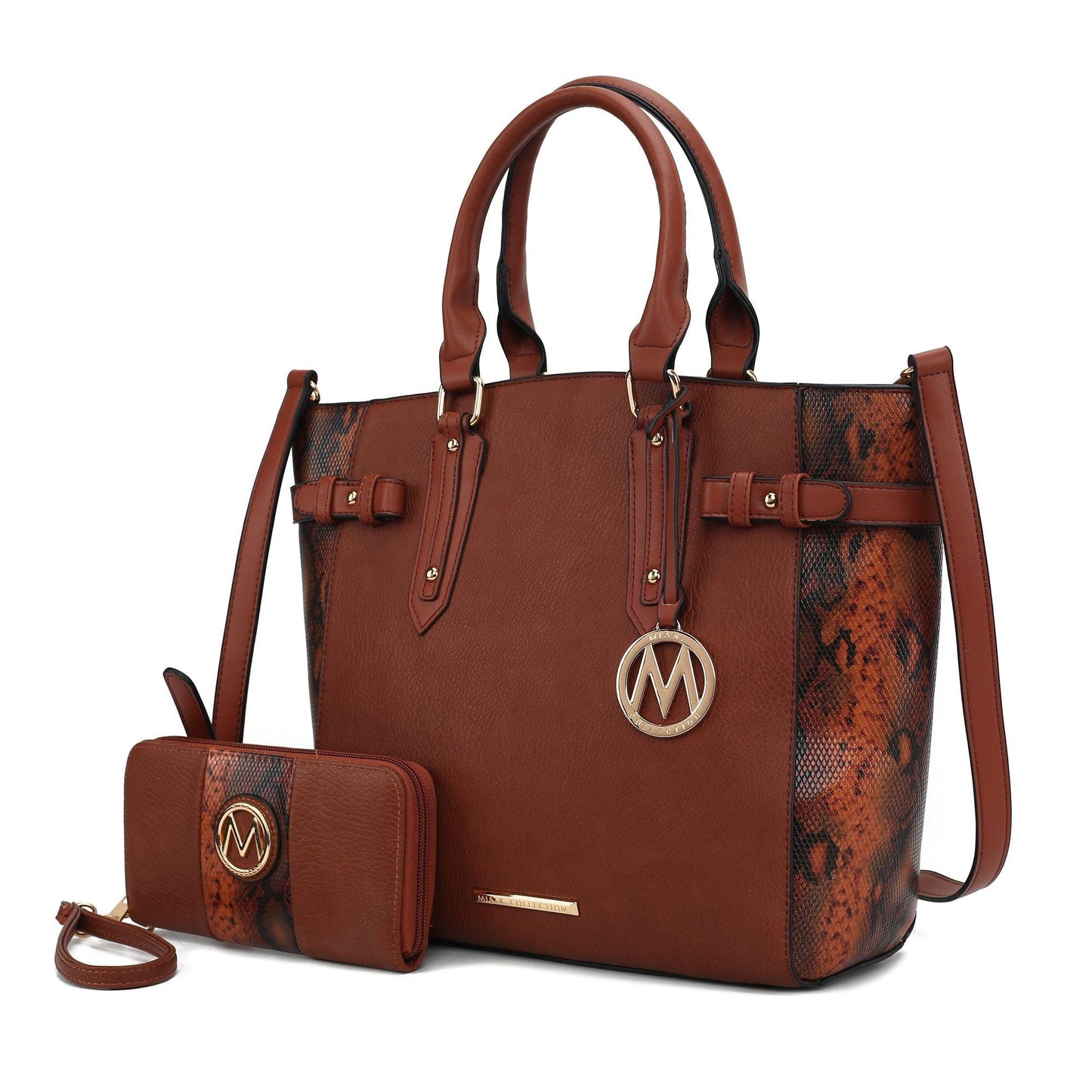 MKF Collection Joelle Faux Snake Embossed Women Tote bag with matching Wallet by Mia K