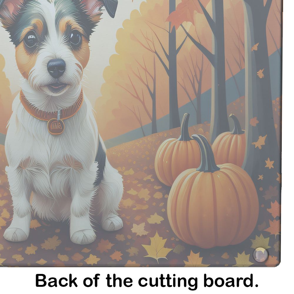 NEW Jack Russell Terrier Fall Glass Cutting Board Decorative Tempered Glass Kitchen Cutting and Serving Board Large Size Chopping Board